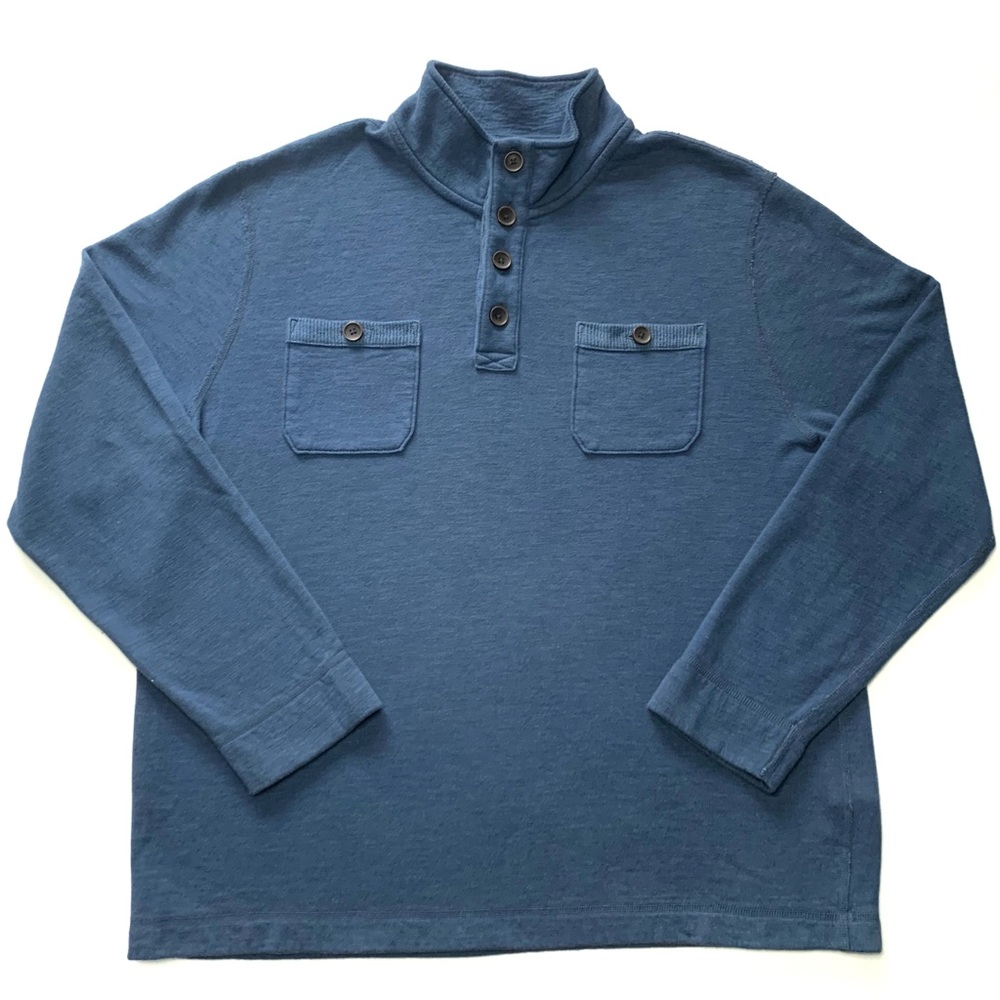 Vintage Lucky Brand Blue Mock Neck Pullover Sweater